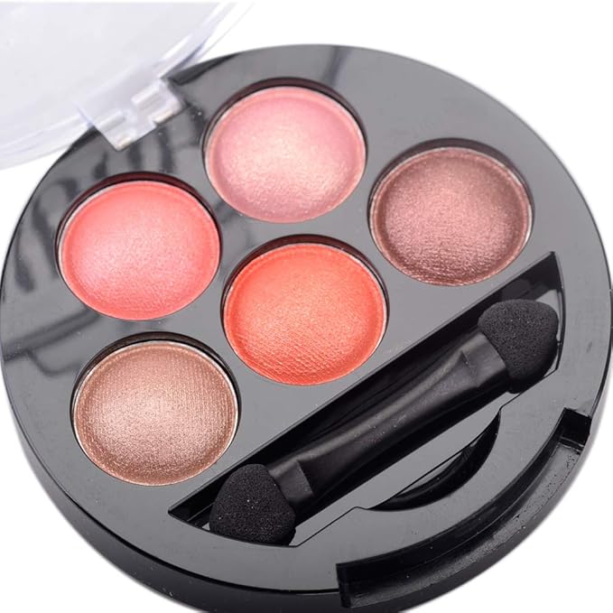 Mallofusa 5 Colors Eye Shadow Palette Powder Metallic 7oz