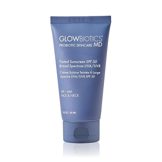 Glowbiotics Tinted Reef-Safe Sunscreen SPF 30: Non-Greasy, Breathable, Daily Broad Spectrum UVA/UVB Mineral Formula, 2 Fl Oz