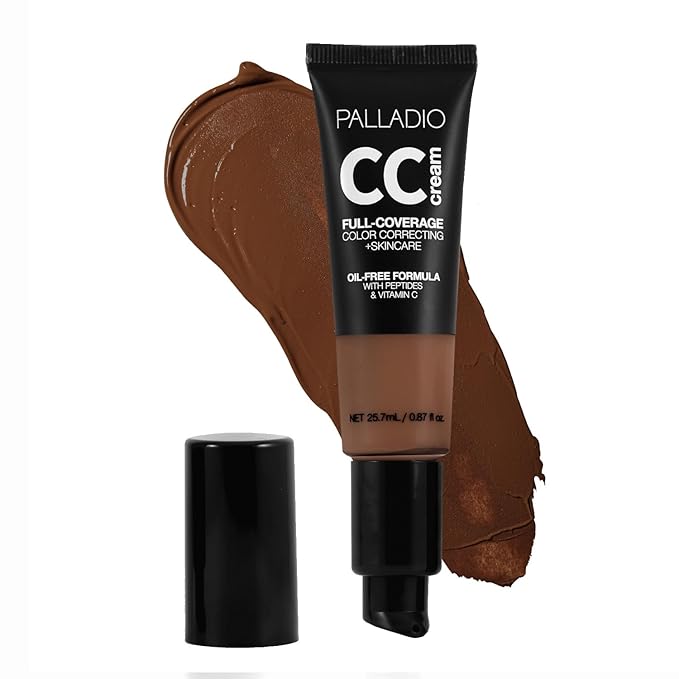 Palladio Full-Coverage Color Correction CC Cream, Oil-Free with