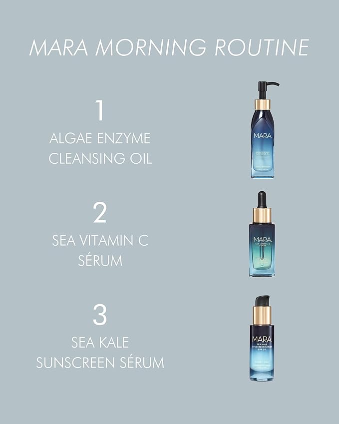 MARA - Natural Chia + Moringa Algae Enzyme Cleansing Oil | Plant-Based, Gluten-Free Skin Care | For All Skin Types, Hypoallergenic, Hydrating, Exfoliating, Make-Up Remover (4 oz | 120 ml)