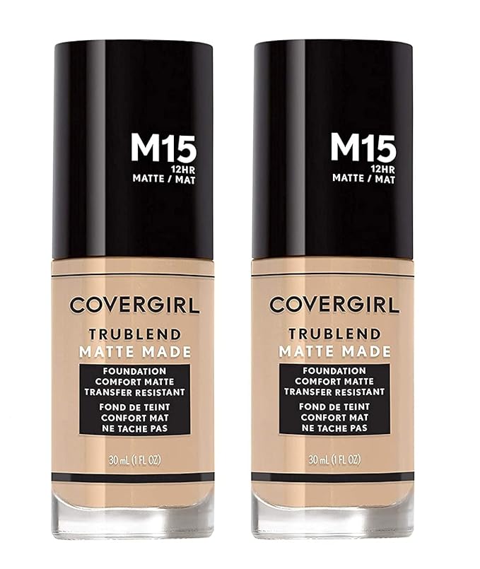 COVERGIRL Trublend Matte Made Liquid Foundation, M15 Buff 2 Count