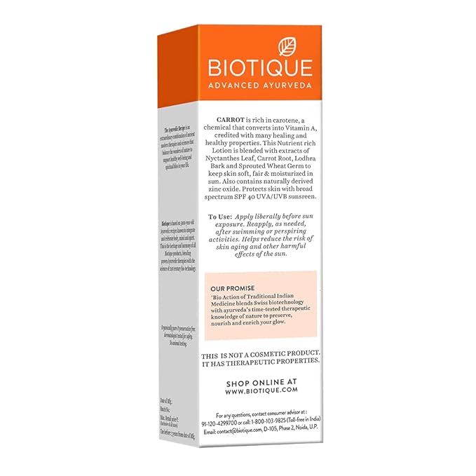 Biotique Face & Body Sun Lotion SPF 40 - Carrot 120ml