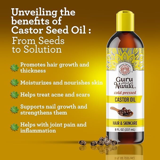 GuruNanda Natural Beauty Trio: Castor, Vitamin 8oz