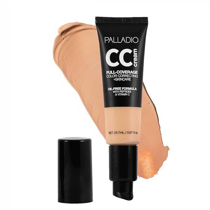 Palladio Full-Coverage Color Correction CC Cream, Oil-Free with