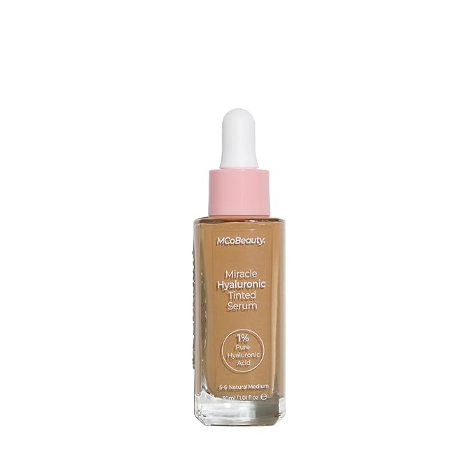 MCoBeauty Miracle Hyaluronic Tinted Serum, 5-6 Medium/Tan, Hydration Free Cosmetics