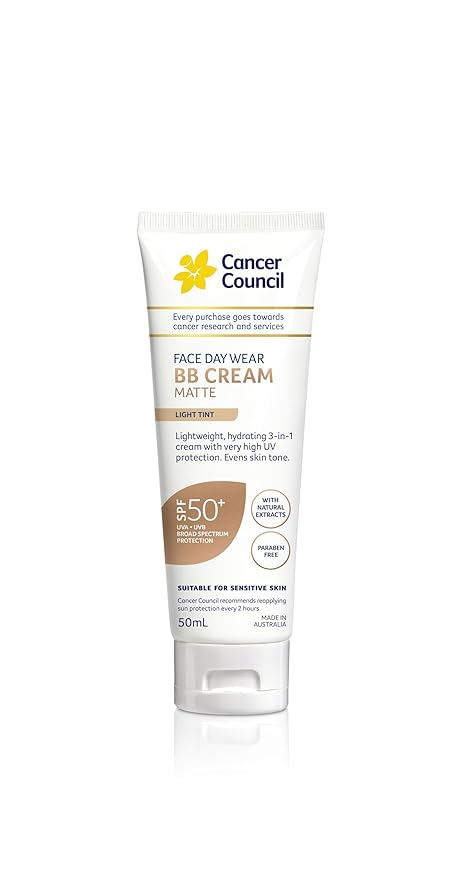 Cancer Council SPF 50+ Face Day Wear BB Cream Matte Light Tint 50ml