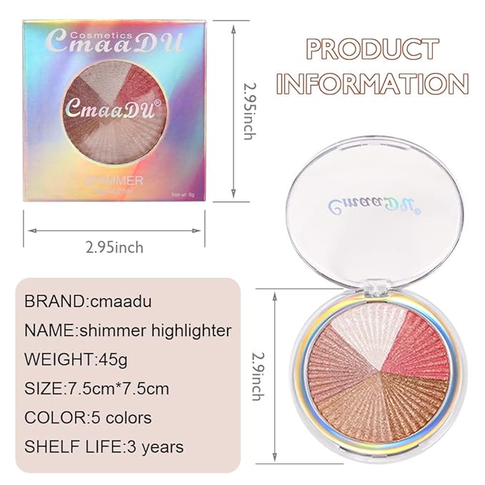 evpct Shimmer Highlighter Highlight Makeup Contour Palette iluminadores