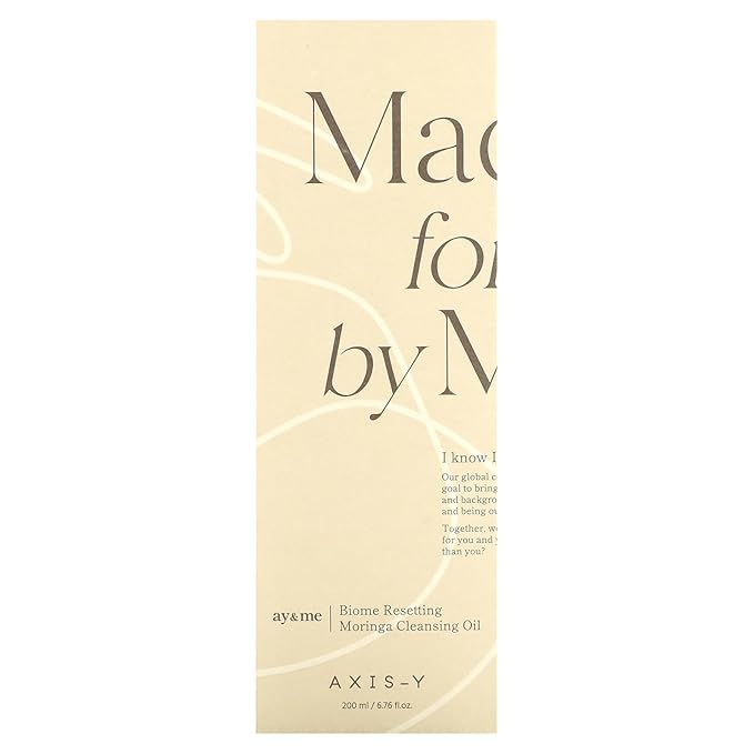 AXIS-Y Biome Resetting Moringa Cleansing Oil - Skin Nourishing & Deep Hydrating Gentle Face Cleanser - Korean Skincare for All Skin Types - 200ml / 6.76 fl. oz.