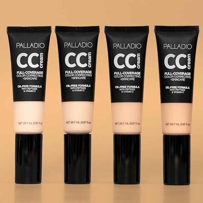 Palladio Full-Coverage Color Correction CC Cream, Oil-Free with