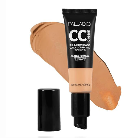 Palladio Full-Coverage Color Correction CC Cream, Oil-Free with