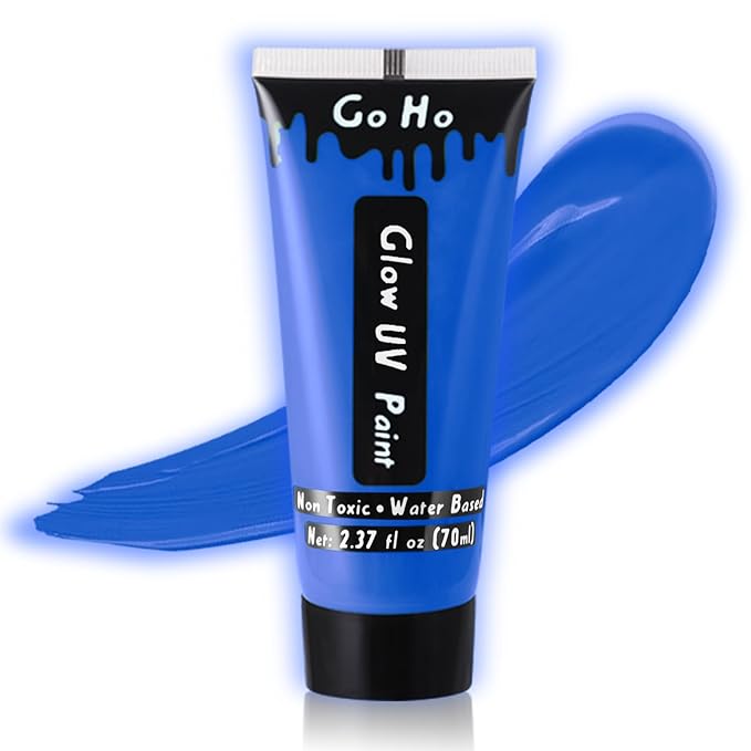 Go Ho Neon Blue Body Paint Washable(2.,),under UV 37oz