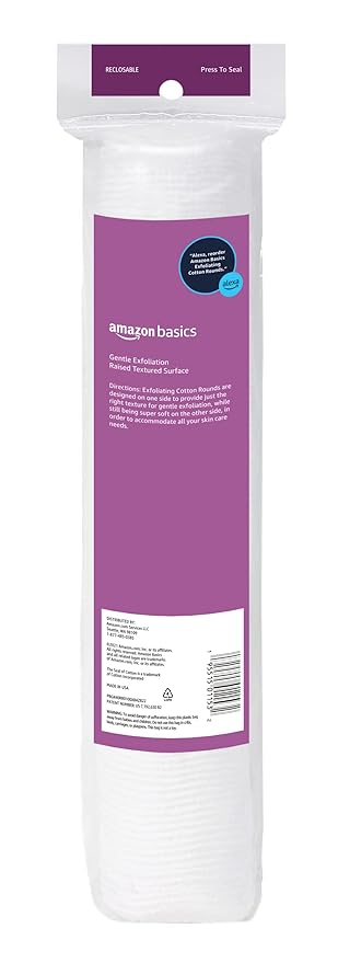 Amazon basics exfoliating cotton rounds,