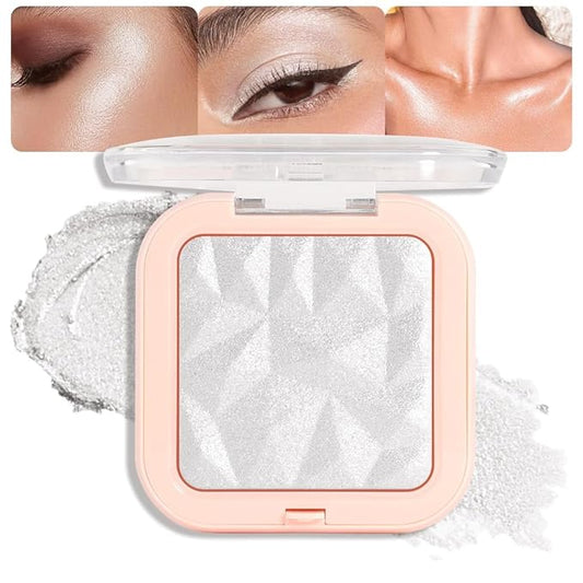 evpct Pearl White Silver Face Highlighter Makeup Shimmer