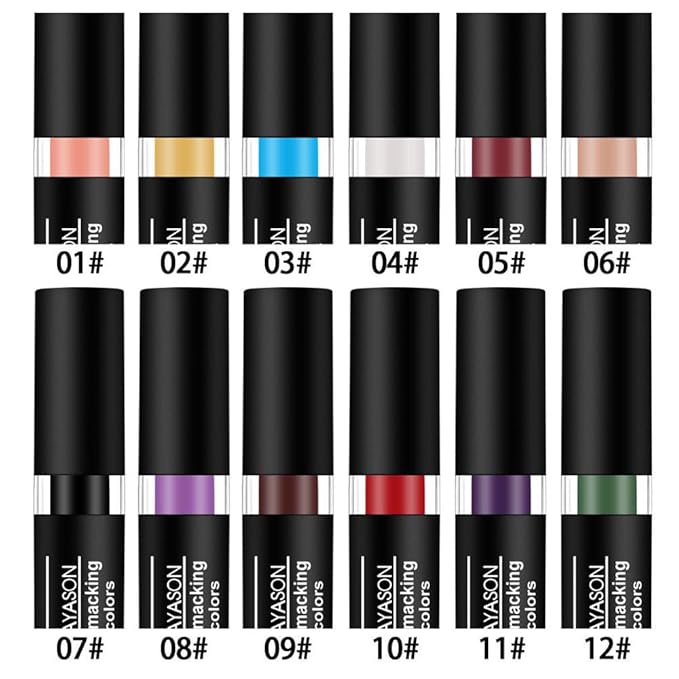 Kaely 1Pcs Black Face Paint Stick,Pro Eye Black Stick Baseball Football Softball,Easy to Color,Black Matte Lipstick Face Body Paint Set,Halloween Birthday Party Clown Makeup Sets,07