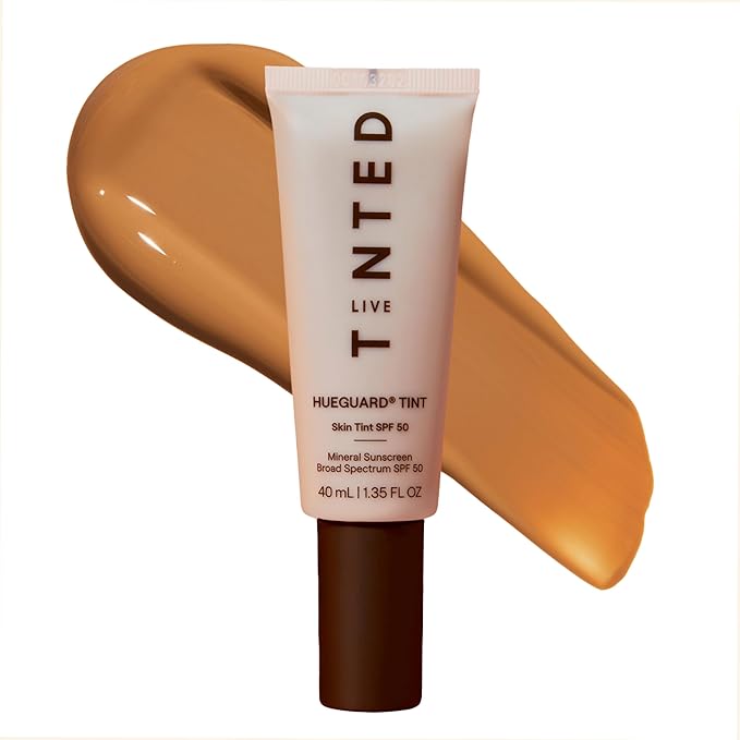 Live Tinted Hueguard Skin Tint SPF 50 - Tinted Mineral Sunscreen with Light-Medium Buildable Coverage With a Hydrating and Radiant Finish - Water and Sweat Resistant, 1.35 fl oz - Shade 06