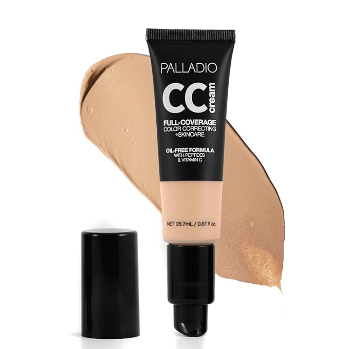 Palladio Full-Coverage Color Correction CC Cream, Oil-Free with