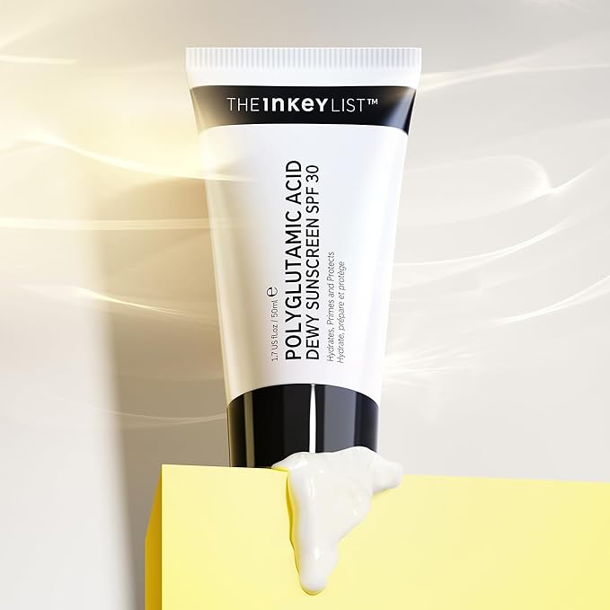 The INKEY List Dewy Sunscreen SPF 30, Lightweight and Non-Greasy Sunscreen Formula with Polyglutamic Acid, Glycerin and Squalane for Smooth Finish, 1.69 oz