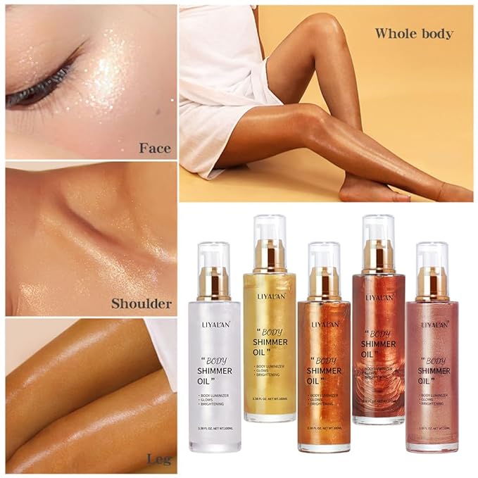 Liyalan Shimmer Body Oil Rose Gold