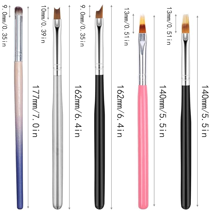 6pcs ombre nail brush and