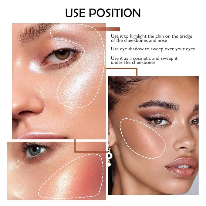 evpct Shimmer Highlighter Highlight Makeup Contour Palette iluminadores