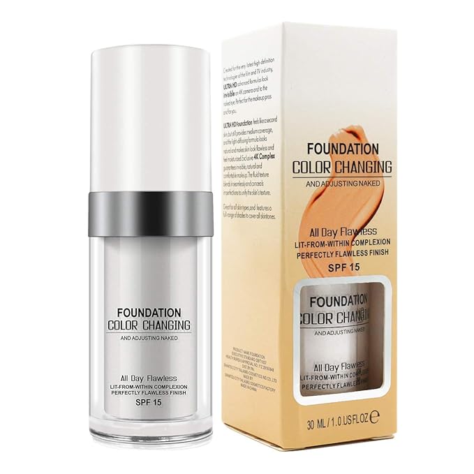 Flawless Colour Changing Warm Skin Tone Foundation,Naturally Blends Face 30ML