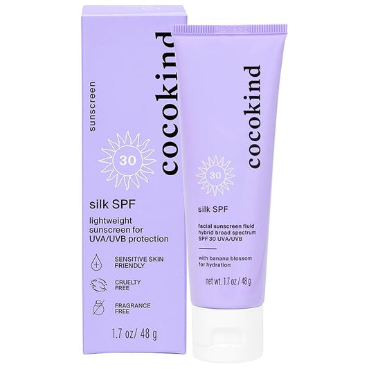 Cocokind Silk SPF, Mineral and Chemical Sunscreen for Face, SPF 30