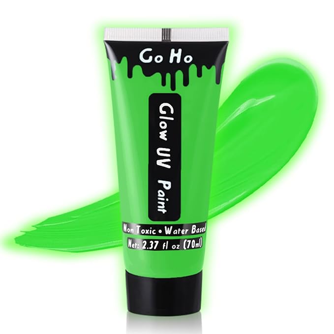 Go Ho Neon Green Body Paint Washable(2.,),under UV 37oz