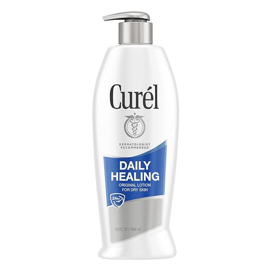 Curel Daily Healing Hand and Body Lotion, Moisturizer Nourishes Dry Skin with Advanced Ceramide Complex, Repairs Moisture Barrier, 13 Fl Ounces