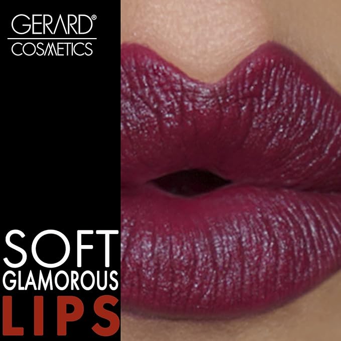 Gerard Cosmetics Lipstick Merlot | Dark Red Lipstick with Luxe Satin Finish | Highly Pigmented, Smooth Formula with Hydrating Ingredients | Long Lasting | Cruelty Free & Made in USA