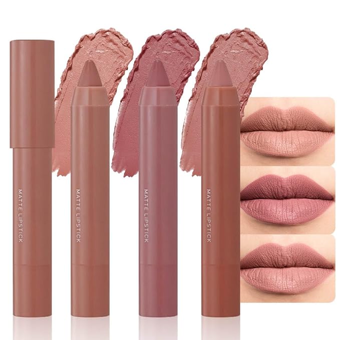 BINGBRUSH Crayon Matte Longwear Lipstick Pack Set,Moisture Sm