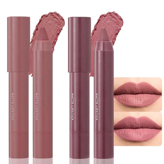 BINGBRUSH Crayon Matte Longwear Lipstick Pack Set,Moisture Sm