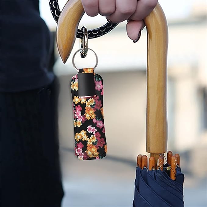 Tropical Hibiscus Flower Print Lipstick Holder