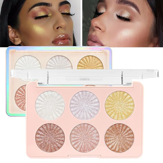 6 Colors Face Highlighter Makeup Palette iluminadores de