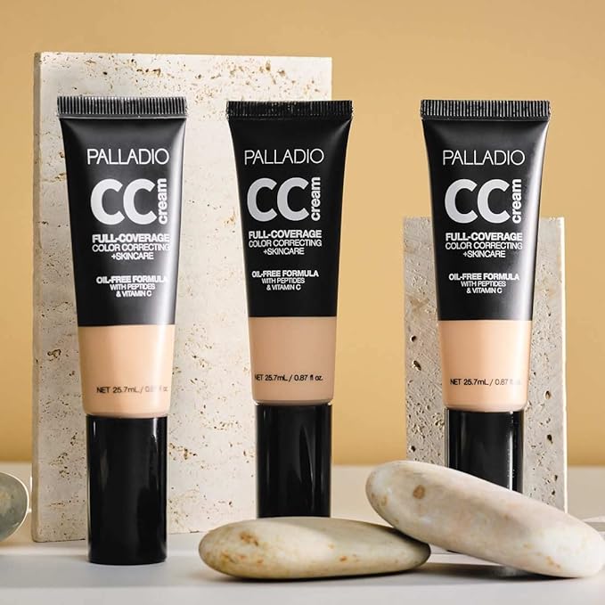 Palladio Full-Coverage Color Correction CC Cream, Oil-Free with