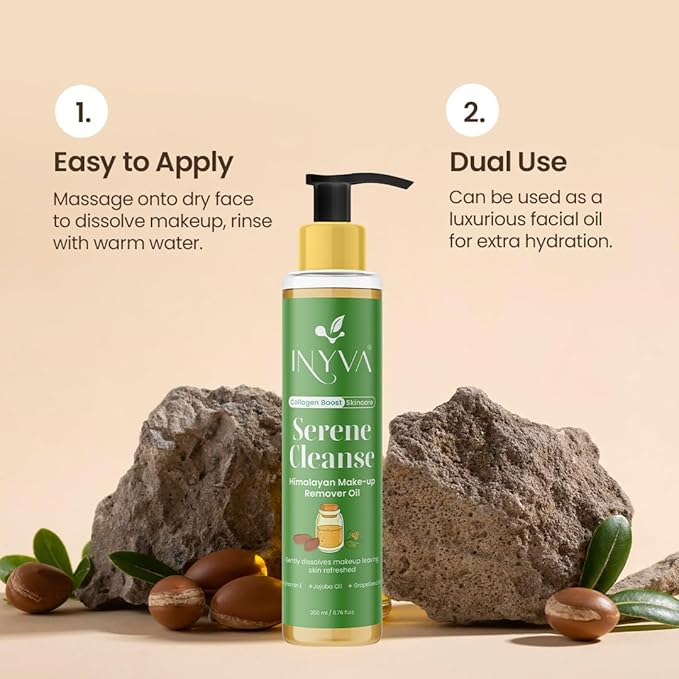 Serene Cleanse: Himalayan Makeup Remover Oil | Pore Cleansing & Nourishing Formula | With Vitamin E, Jojoba & Grapeseed Oils | Vegan & Cruelty-Free (3.38 Oz)