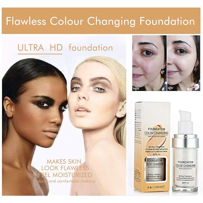 TLM Concealer Cover Cream, Flawless Colour Changing Foundation Face