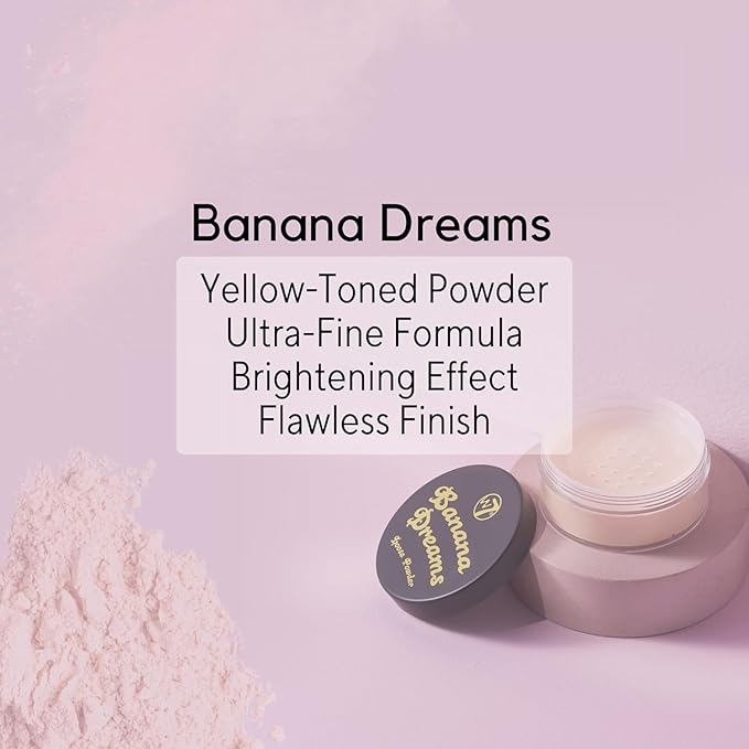 W7 Banana Dreams Application Set - Yellow-Toned Loose Powder Puff