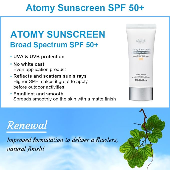 Atomy Sunscreen 2 FL.OZ. 60ml (Beige) x 4 Set, Korean Sun Protector Suncream