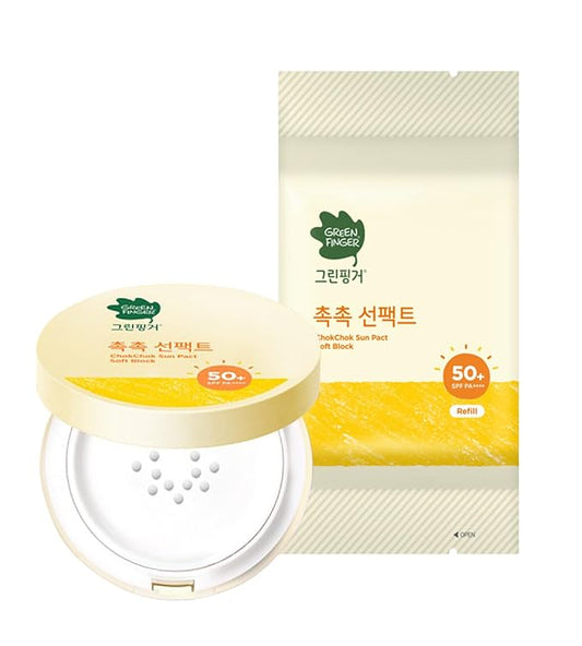 [Green finger] ChokChok Sun Pact Soft Block SPF50+ PA++++ (16g + Refill 16g)