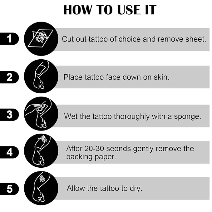 6 sheets temporary tattoos for