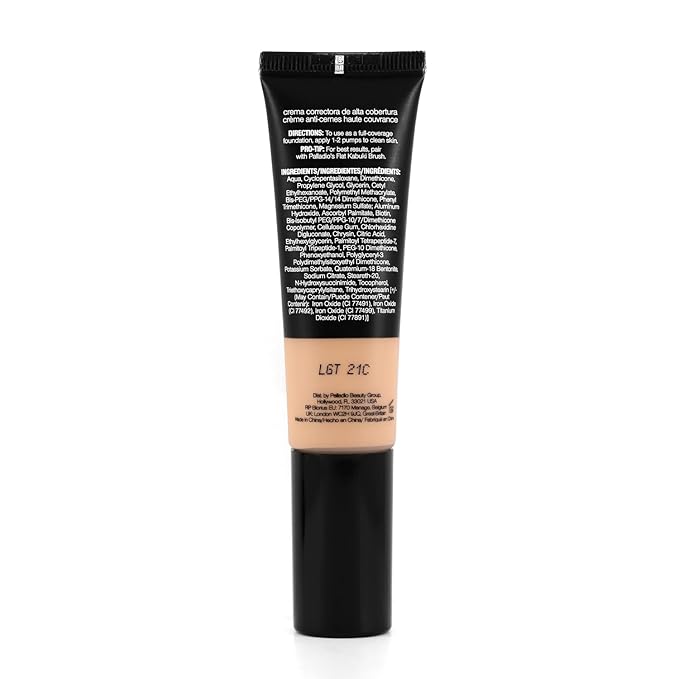 Palladio Full-Coverage Color Correction CC Cream, Oil-Free with