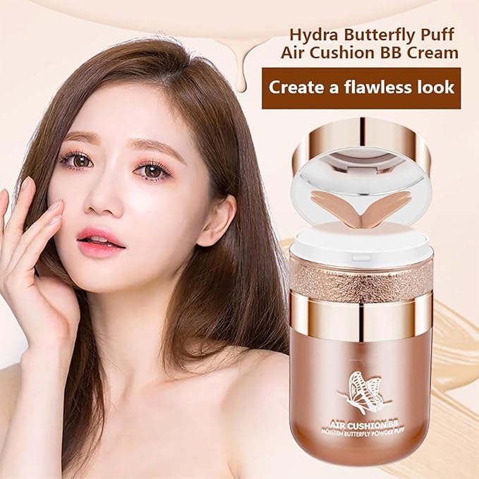 Butterfly Air Cushion Powder Puff BB Cream, Korean (2pcs Natural)