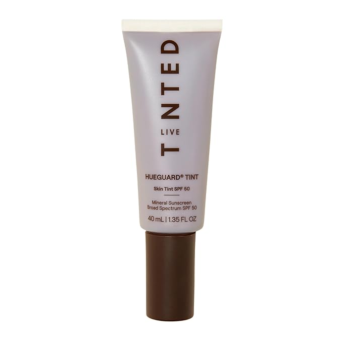 Live Tinted Hueguard Skin Tint SPF 50 - Tinted Mineral Sunscreen with Light-Medium Buildable Coverage With a Hydrating and Radiant Finish - Water and Sweat Resistant, 1.35 fl oz - Shade 02