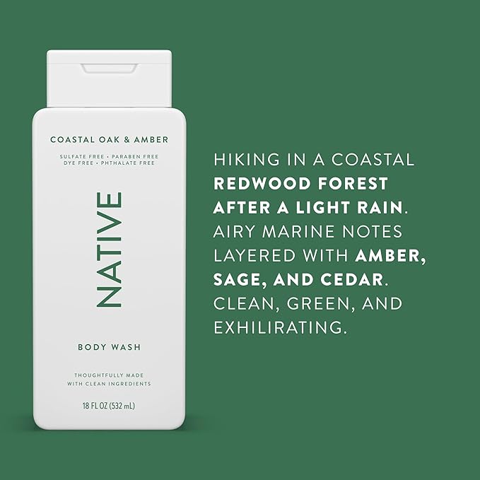 Native Body Wash Contains Naturally Derived 18 oz