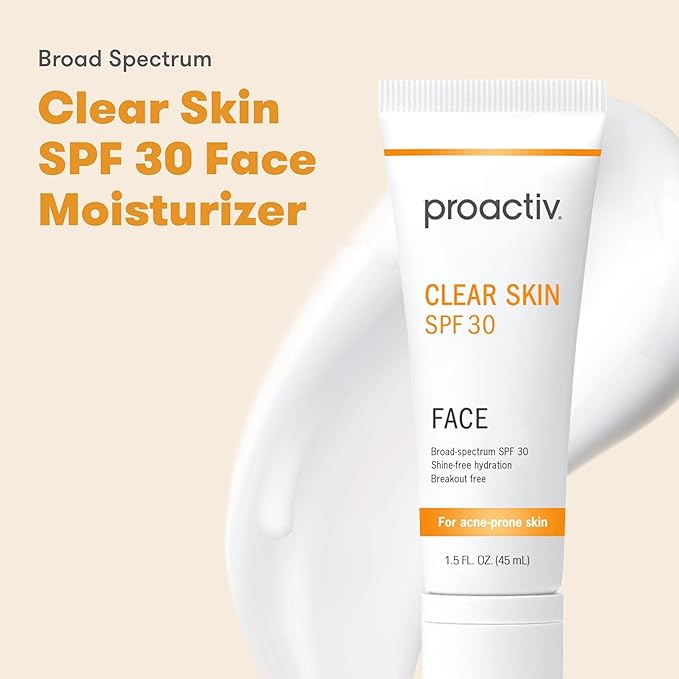 Proactiv Clear Skin Face Sunscreen Moisturizer With SPF 30 - Hydrating SPF Lotion And Sensitive Skin Sunscreen For Oily Skin And Acne-Prone Skin, Oil Free Matte Skincare Sunscreen, 1.5oz