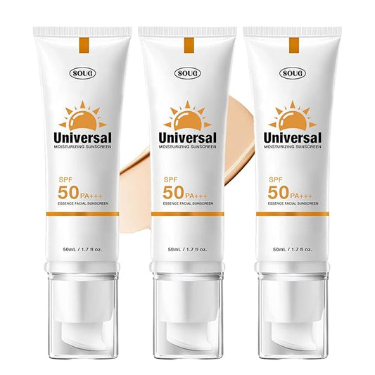 Tinted Sunscreen For Face SPF 50, Universal Protector Solar 50 Face Sunscreen Moisturizer, No Sticky, Hydrating travel size Sunscreen, 50ml (3, Tinted)