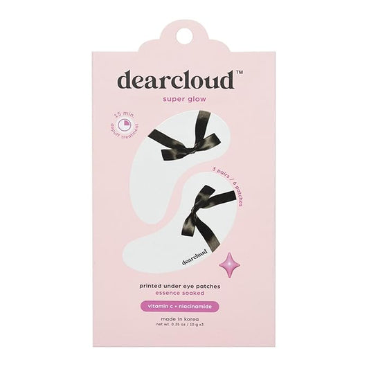 Super Glow Under Eye Patches – Niacinamide & Vitamin C – Korean Skin Care – Travel Size Toiletries (Set of 3)