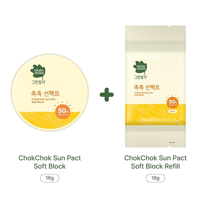 [Green finger] ChokChok Sun Pact Soft Block SPF50+ PA++++ (16g + Refill 16g)