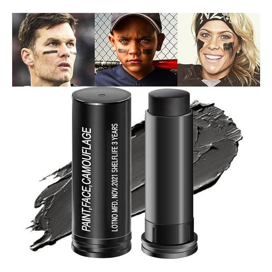 Kaely 1Pcs Black Face Body Paint Stick,Eye Black Baseball Football Softball Eye Black Stick for Outdoor Sports,Easy to Color,Halloween Birthday Party Clown Makeup Sets