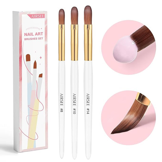 AIRSEE 3PCS Acrylic Nail Brush